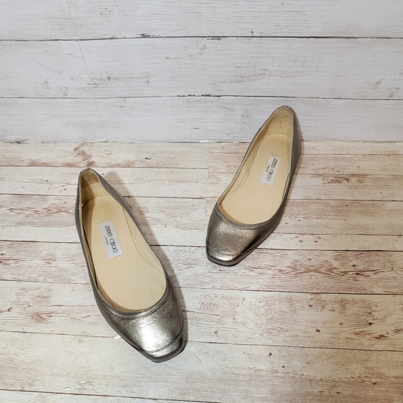 Jimmy Choo Metallic Flats EU 37 - Picture 8 of 12